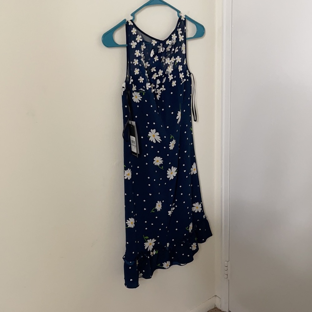 Floral Karl Lagerfeld Dress in Navy Blue size 0 - Picture 3 of 5